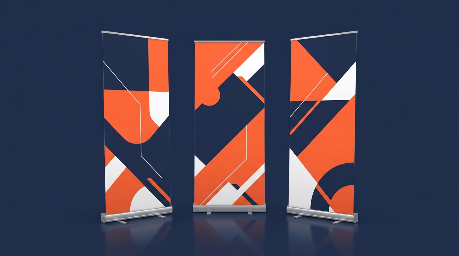 Roll-Up premium PLV.ma sur fond bleu marine